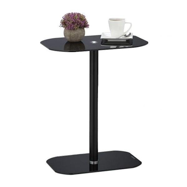 Svart sidobord Glas