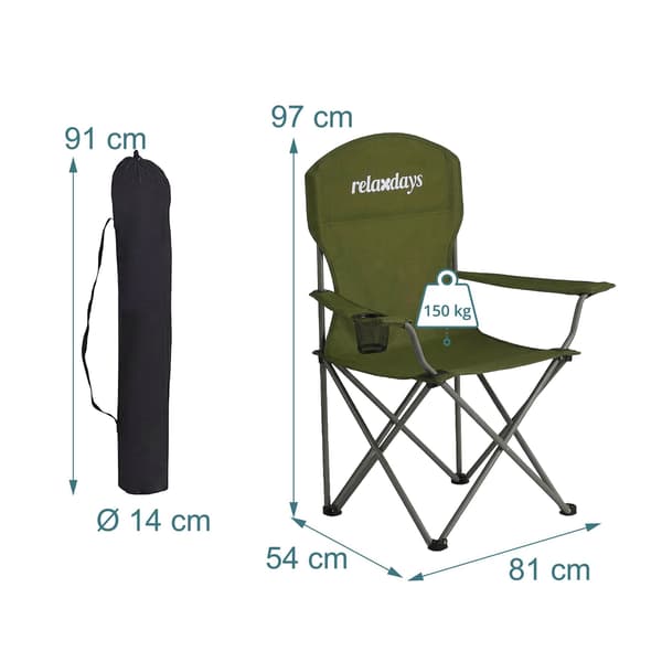 Sammenklappelige campingstole sæt med 2 – med bæretaske