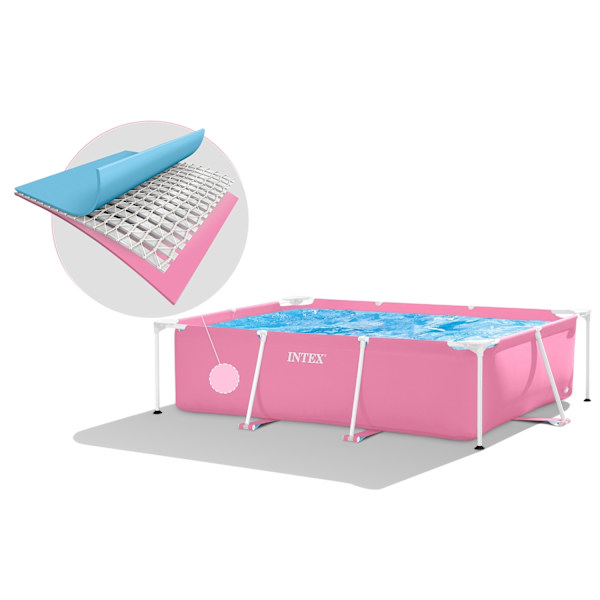 Stor rektangulär ram trädgårdspool 220 x 150 cm INTEX 28266