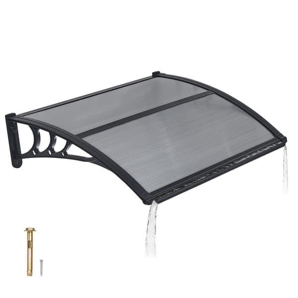 Markise til udvendig dør 30 x 39 tommer, polycarbonat, dræning