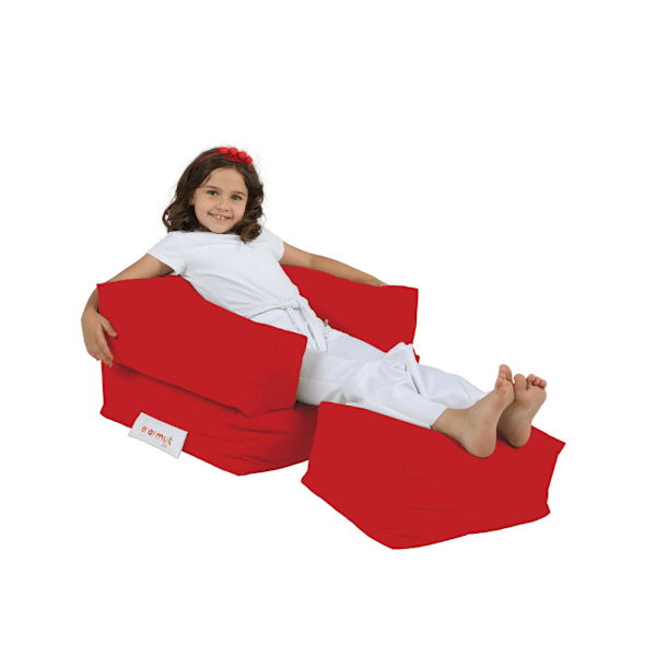 Garden Bean Bag Kids Single Seat Puffe - Rød