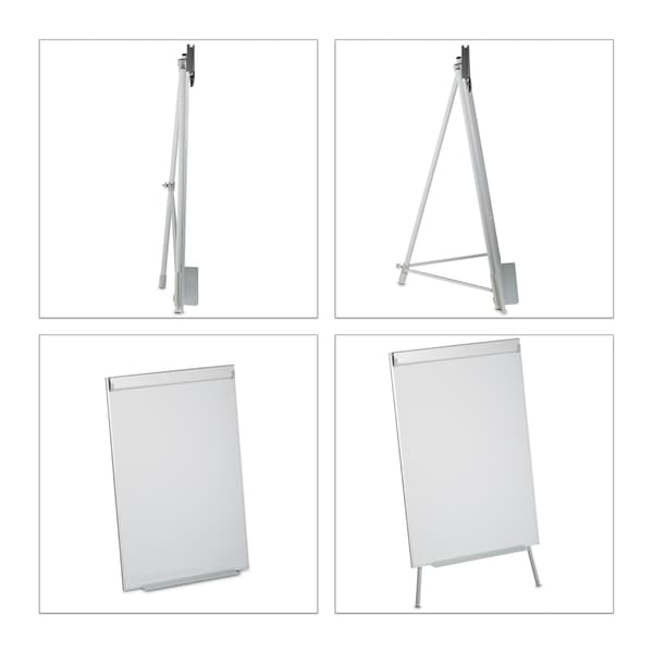 Blädderblock Whiteboard med pappershållare, magnetisk yta