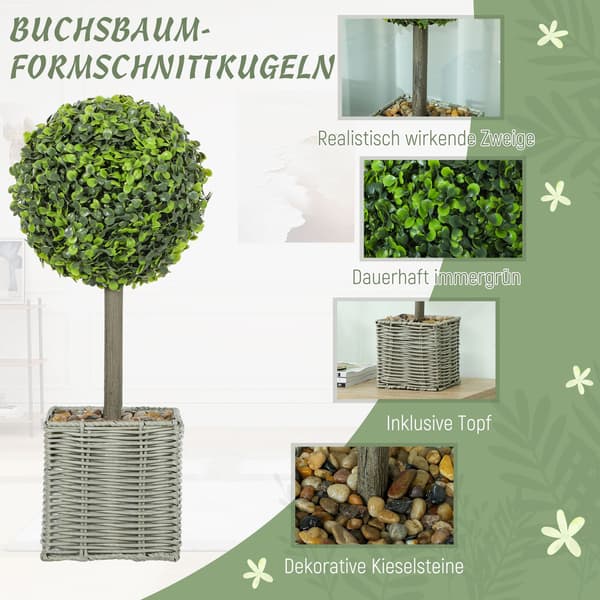 Kunstige planter Sæt med 2, UV-resistente, indendørs/udendørs