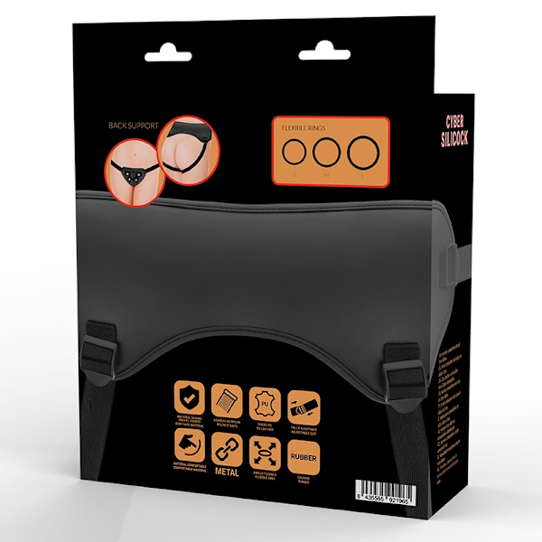 Cyber ​​Silicock - Strap-On sele med 3 ringe fri
