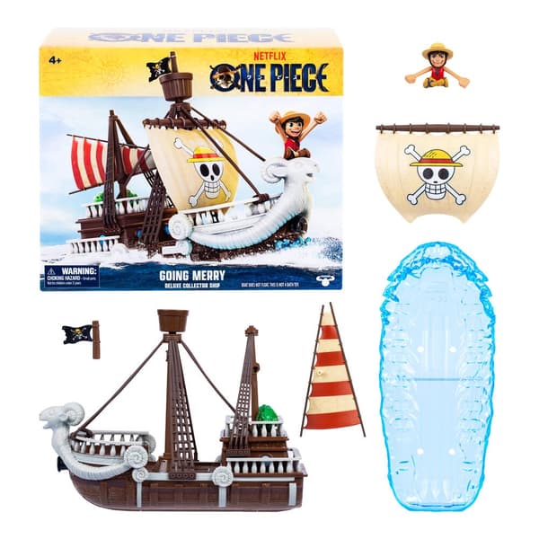 One Piece -hahmo Going Merry Ship ja Luffy, 28 cm
