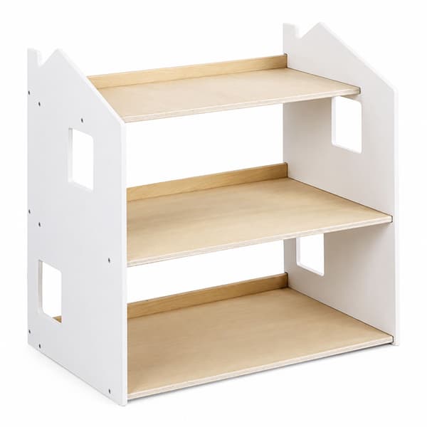 Montessori børnebogreol, husformet hylde, MDF