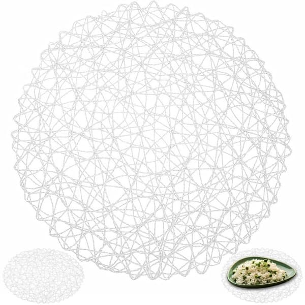 Vit Rund Köksunderlägg i Stärkt Papper, 35 cm Diameter
