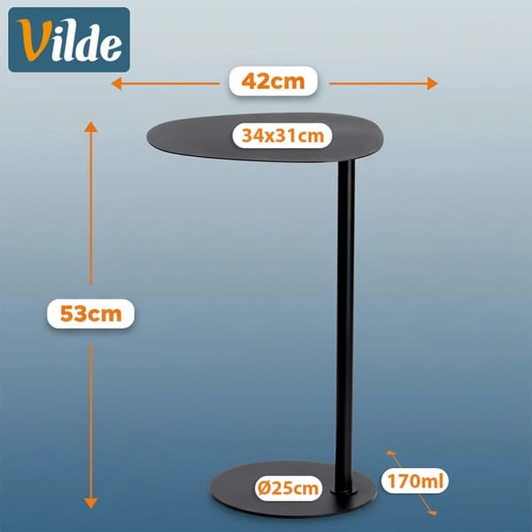 Sort metal sidebord – 35x25x53 cm