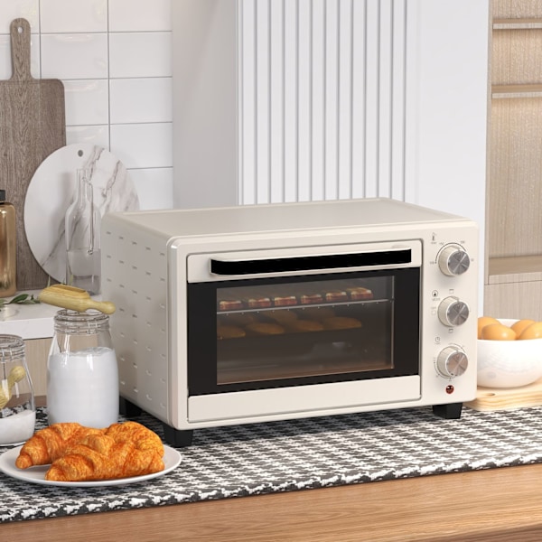 Miniuuni 21L pizzauuni miniuuni leivinpelti grilli ritilä murupelti 1400W pöytäuuni 1h ajastin 100-230°C metallikerma