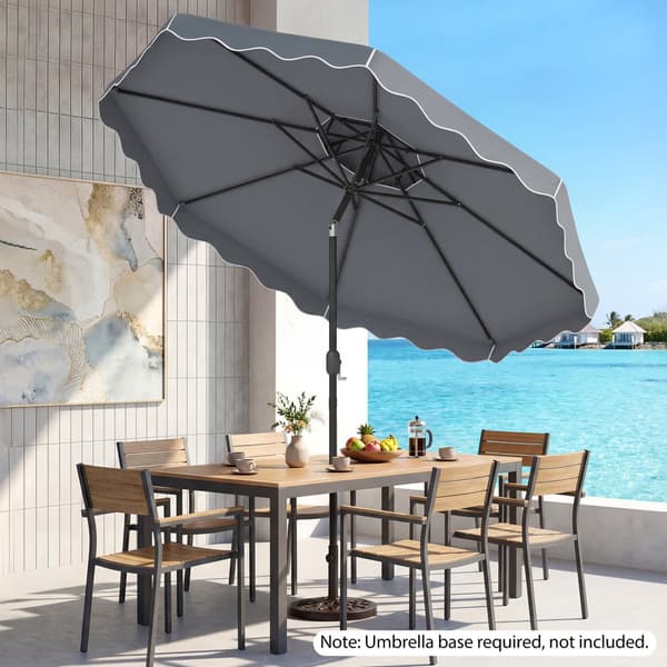 3 meter parasoll, tryckknappsluckor, vev, grå
