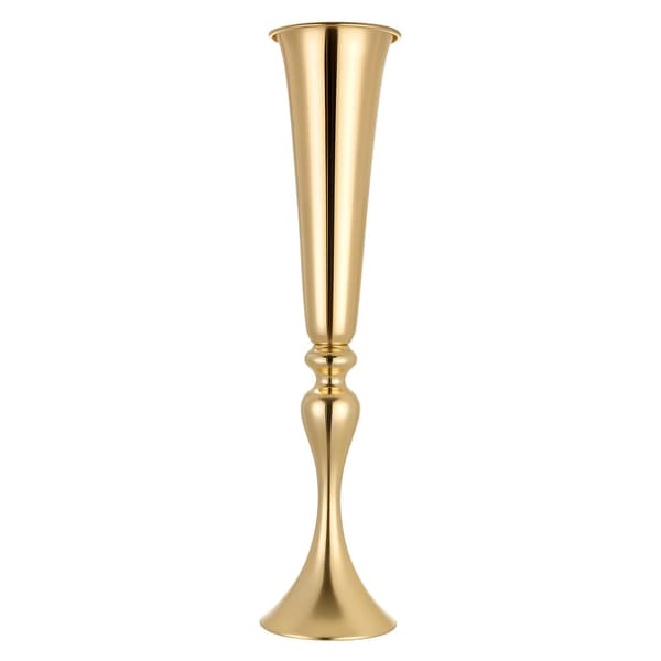 Bröllopstrumpetvaser, 12-pack 55 cm, guldfärgat stål