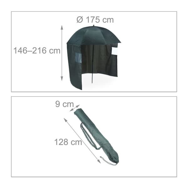Fiskeparaply med sidopanel