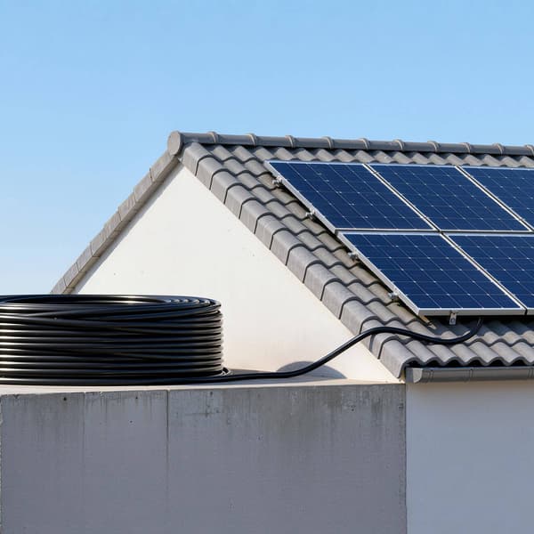 Forlængerkabel til solpanel 10 AWG, 30,48 m rød/sort