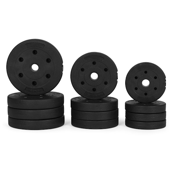 Justerbara hantlar 2x10 kg skivstångsset 20 kg stång ingår