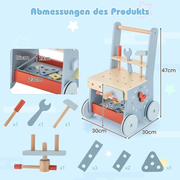 2-i-1 Baby Walker & Activity Center med förvaring