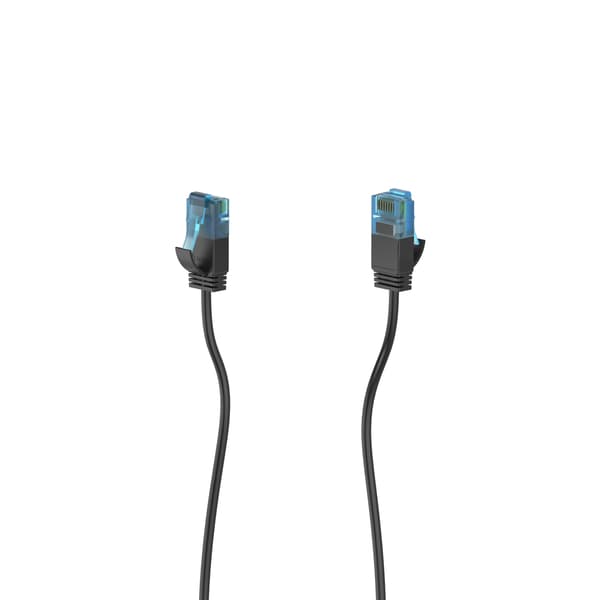 HAMA Kabelnetværk CAT6a Slim U/UTP 0,50m Sort
