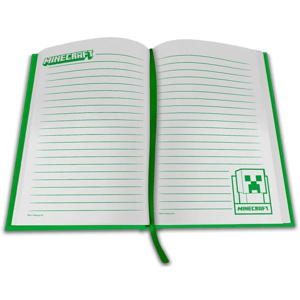 Minecraft Notebook med LED-klocka, 80 sidor, A5-storlek