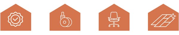 Stolshjul 2,5" PU, 5-pack – Tysta, golvsäkra