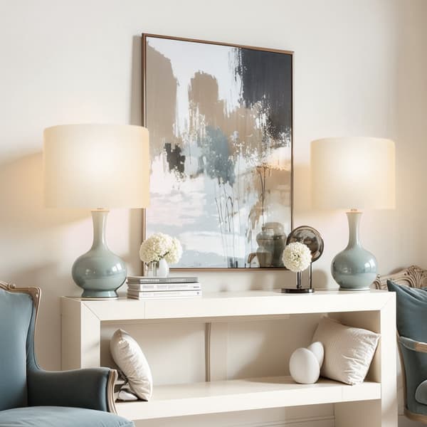 Lampskärmar för trummor, set om 2, 13x13x10, benvit