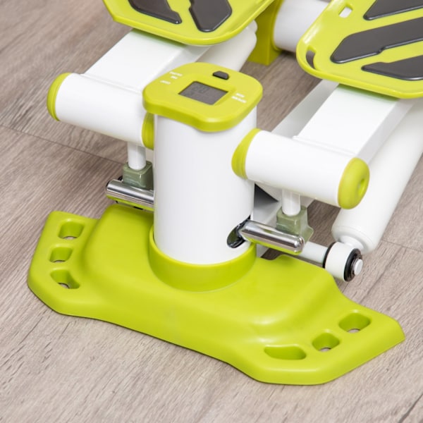 Mini stepper kotiin, liukumaton ylös-alas stepperi LCD-näytöllä, stepper kotitreeni kahdella suurella polkimella, teräs, keltainen