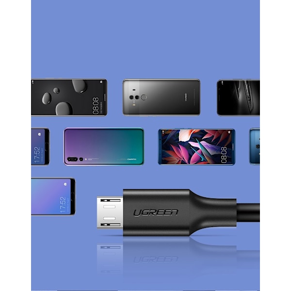 USB - mikro USB-kabel 2A 1m svart