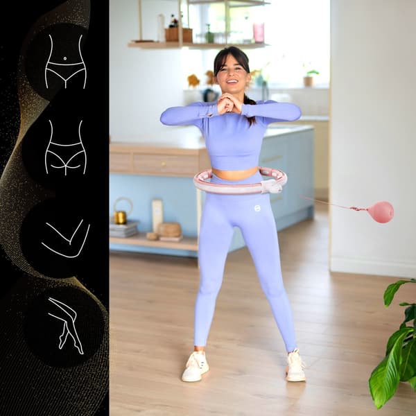 Magnetisk viktad Hula-båge med bänk, rosa
