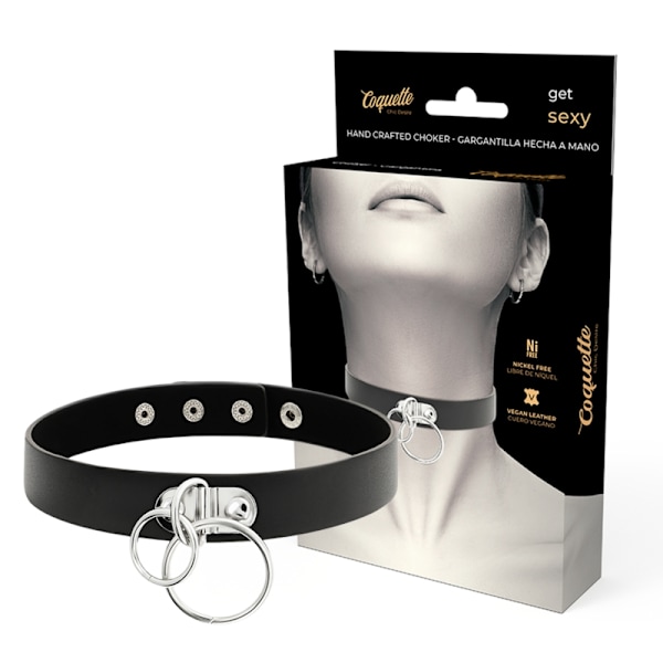 Coquette Chic Desire - dobbeltring vegansk læderchoker