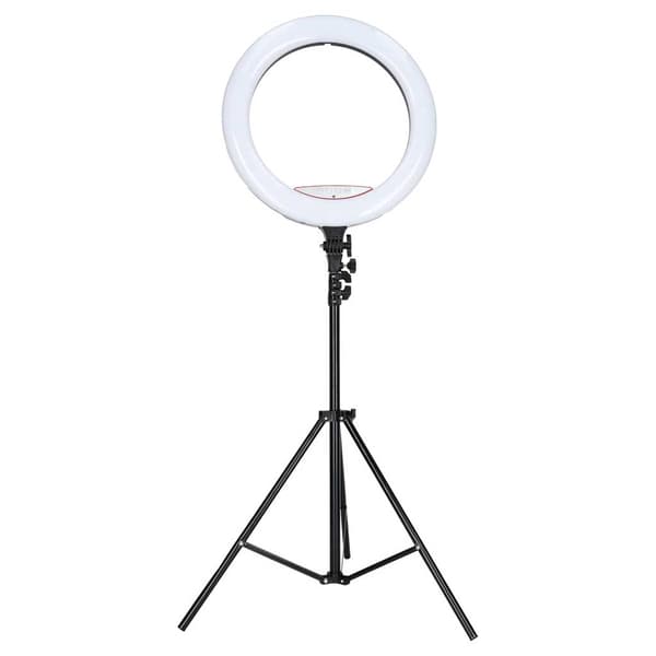 RGB LED-ringlys til selfies og videoer med stativ, 45 cm