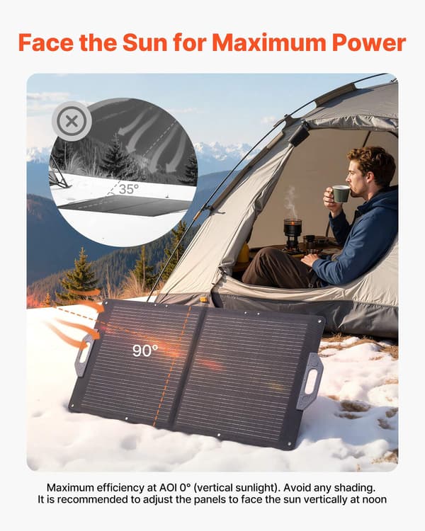 100W hopfällbar solpanelsladdare, MC4 USB-C, IP65