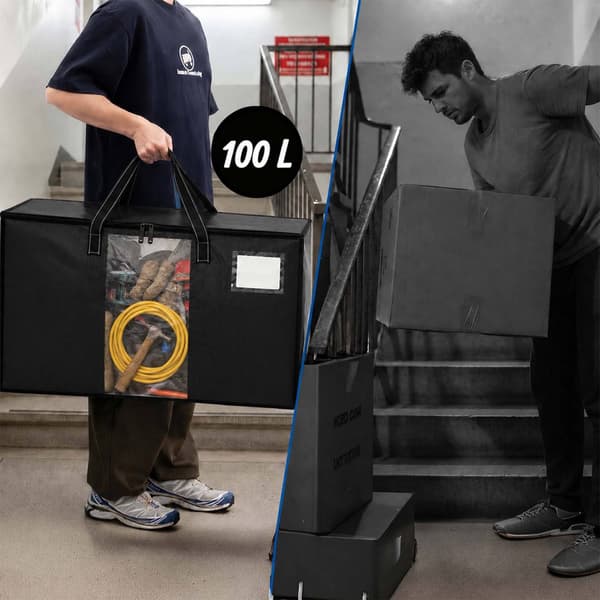 100L sorte opbevaringsposer, sæt med 4 – vandtætte, XXL-størrelse