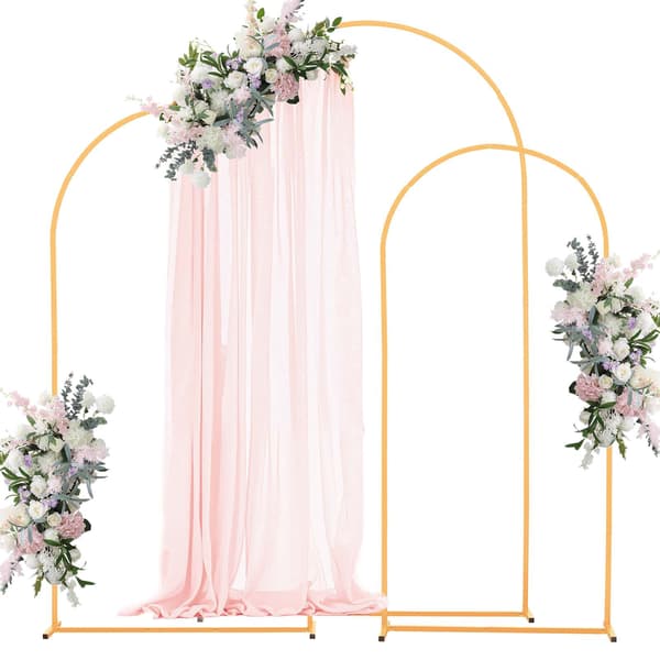 Bakgrundsställ i metall med guldfärgad båge, set om 3, 2,2–1,8 m