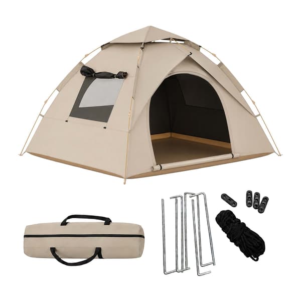 Pop-up campingtält för 3–4 personer med mörkläggningsfoder