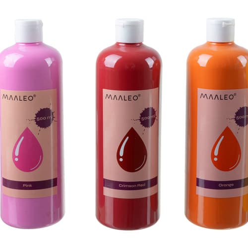 Plakatmalingssæt – 12 farver, 500 ml hver