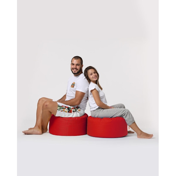 Garden Pouffe Pyöreä Pouf - punainen
