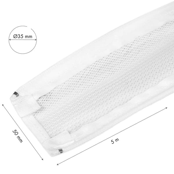 LogiLink Zip kabelmuffe 50 mm x 5 m til store bundter, hvid, flettet