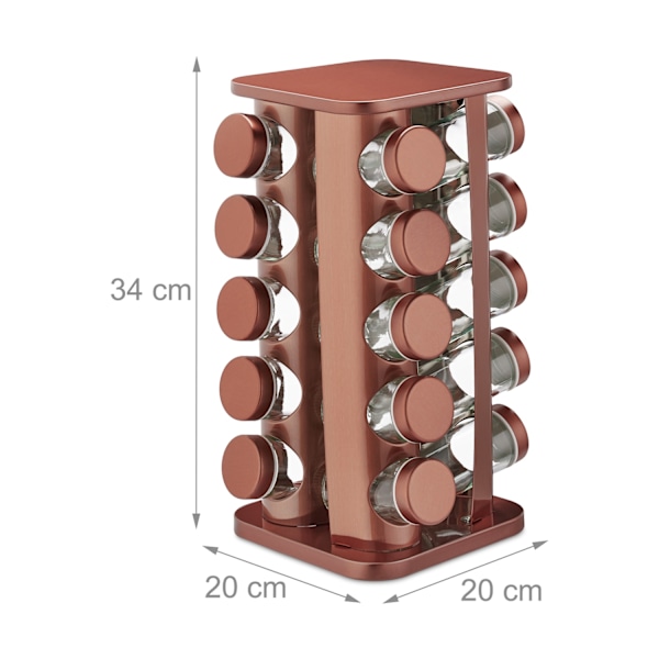 Krydderi karrusel med 20 glas
