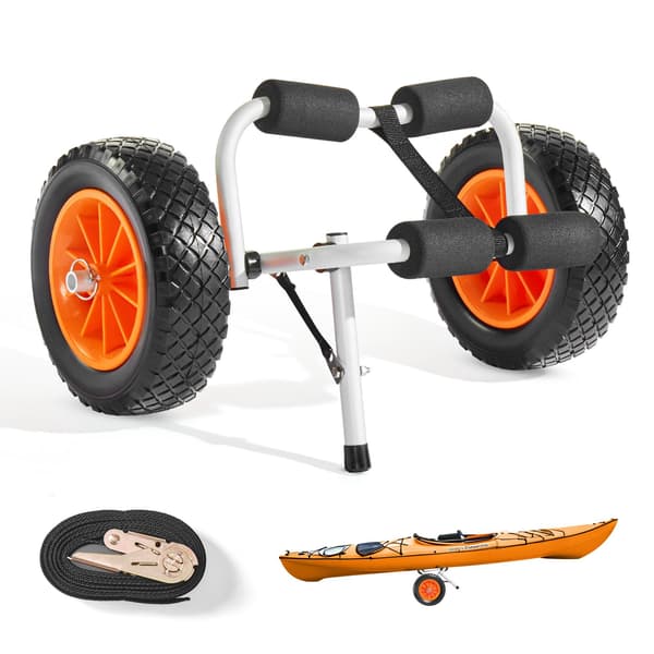 Kajakvogn, 90 kg foldbar trolley, 10 tommer solide hjul