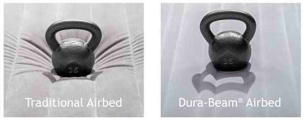 Dubbel luftmadrass med pump, 236x152 cm
