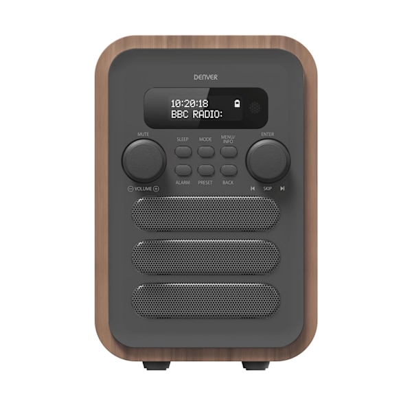 FM/DAB+ Radio Bluetooth Puu/harmaa