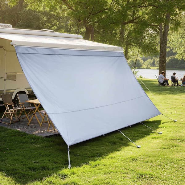 Markise til campingvogn, solskærm, 2 x 3,7 m, passer til 4 m