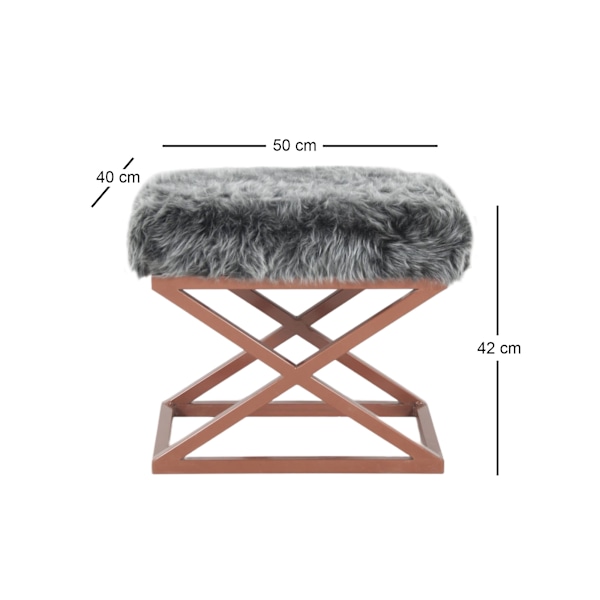 Pouffe Capraz Pehmo - kupari, harmaa