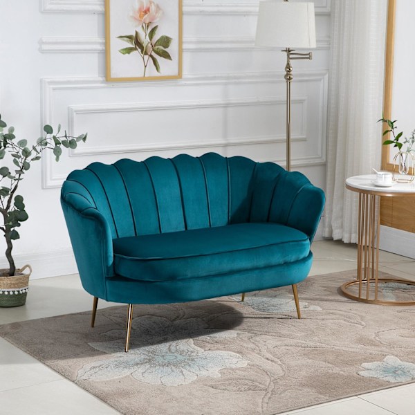 Sohva 2 istuttava sohva käsinojilla Paksu pehmustettu pehmustettu sohva Moderni kahden hengen sohva sametilla Look for Olohuone Makuuhuone 130 x 77 x