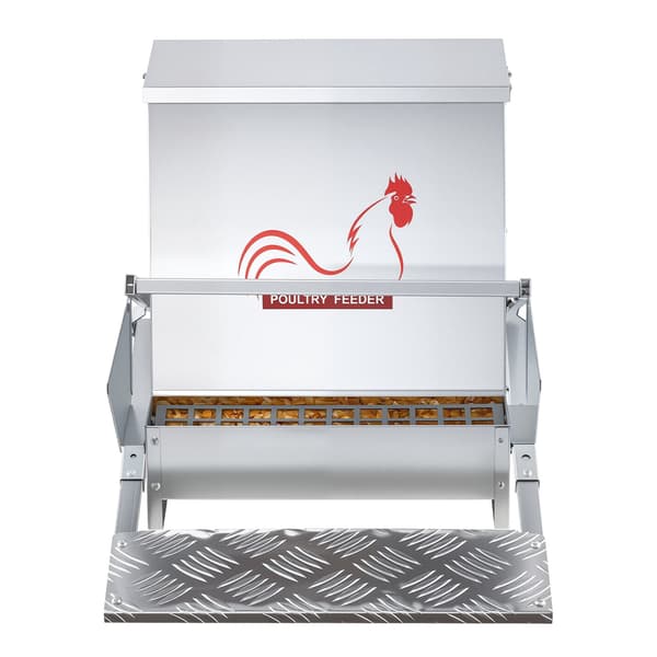Automatisk kyllingefoderautomat, 18,14 kg foderpedal, aflåseligt låg