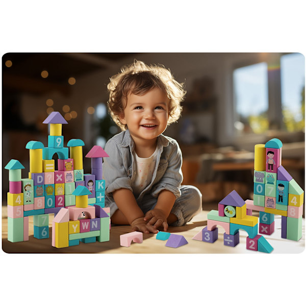 Ricokids RK-871 utbildningsblock i trä