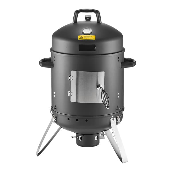 Vertikal rökgrill med kol, 40 cm, 2 galler; Termometer