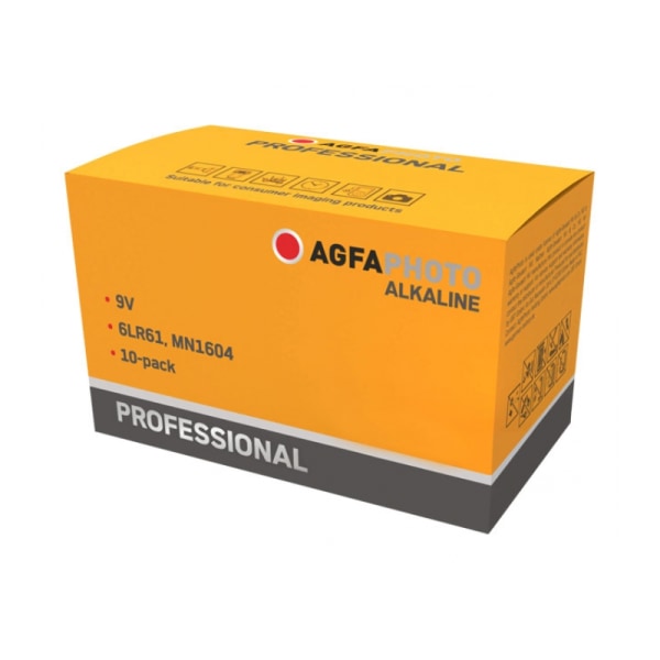 AGFAPHOTO Professional 9V batteri alkalisk (10-pack)