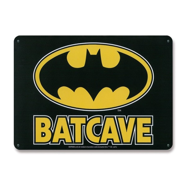 DC Comics Plåtskylt Batcave 15 x 21 cm