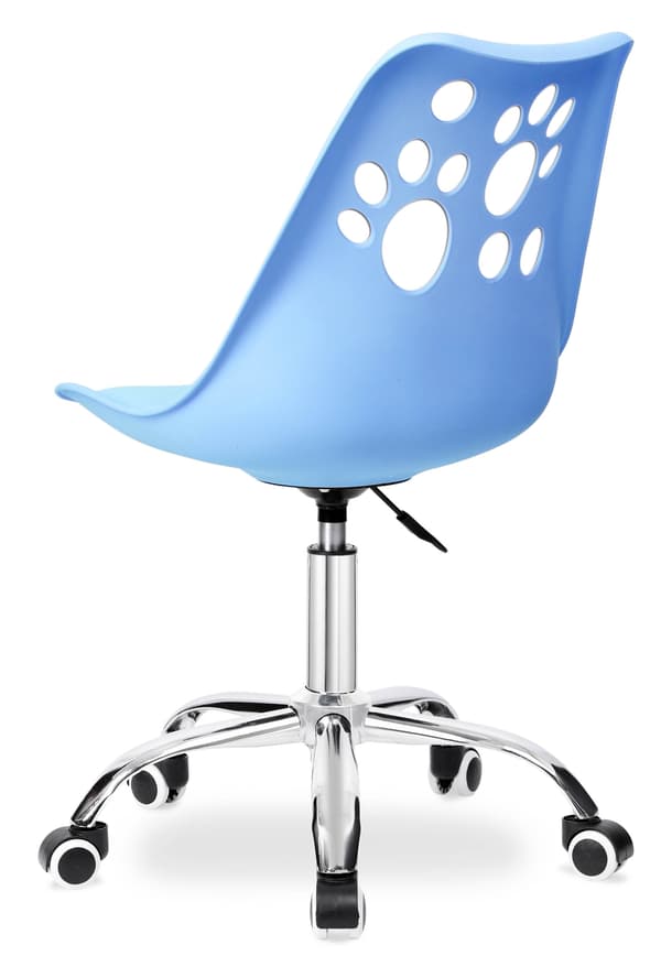 Blå snurrstol för barn, ergonomisk, justerbar