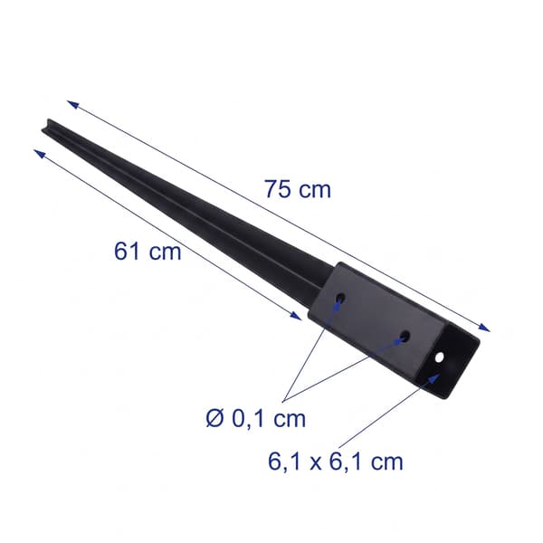 Insticksförankringar i rostfritt stål, 4-pack, 750 mm