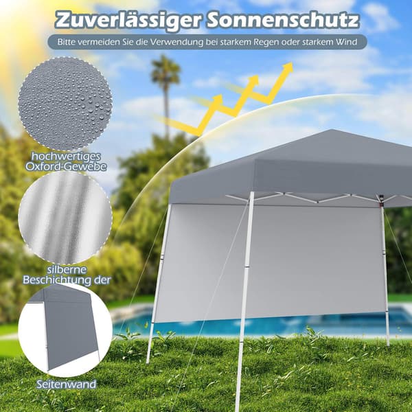 3x3m Pop-Up Gazebo, Vandtæt, Solbeskyttelse, Grå